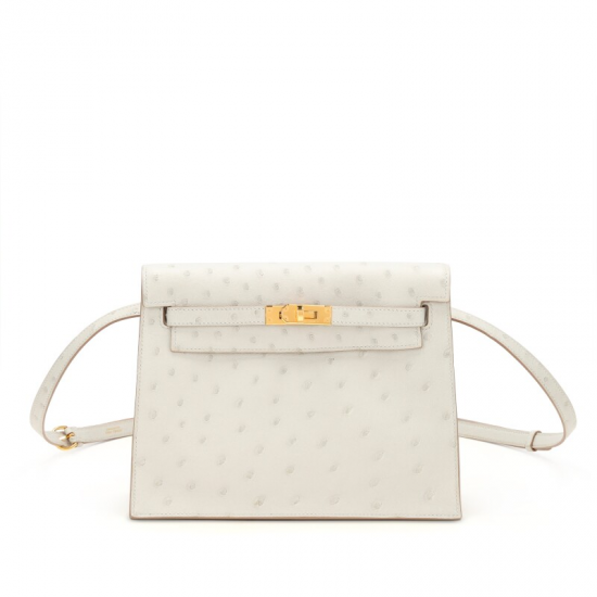 Hermès Kelly Danse Gris Perle Ostrich Handbags